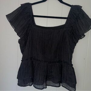 Black peplum top